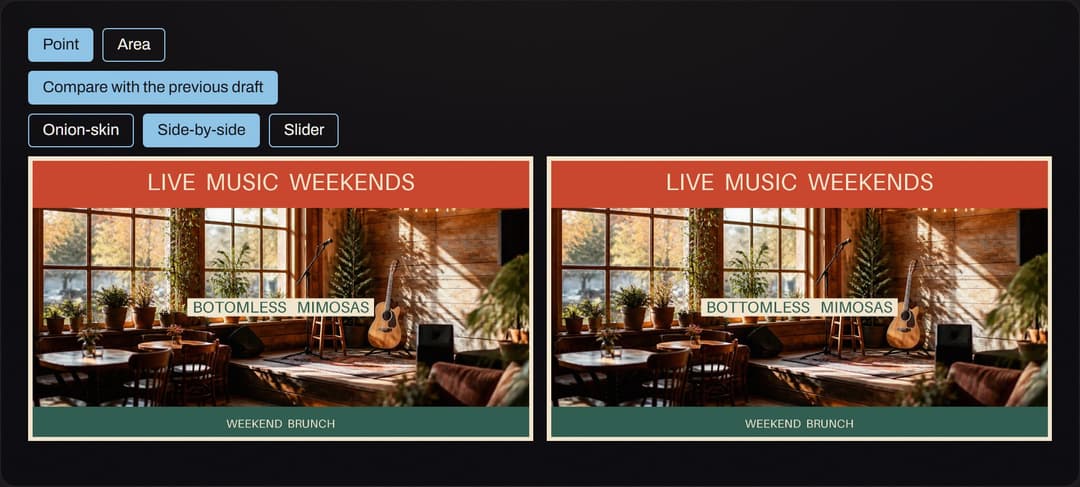Real screenshot: Side-by-side compare