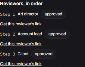 Real screenshot: Several approvers, in order